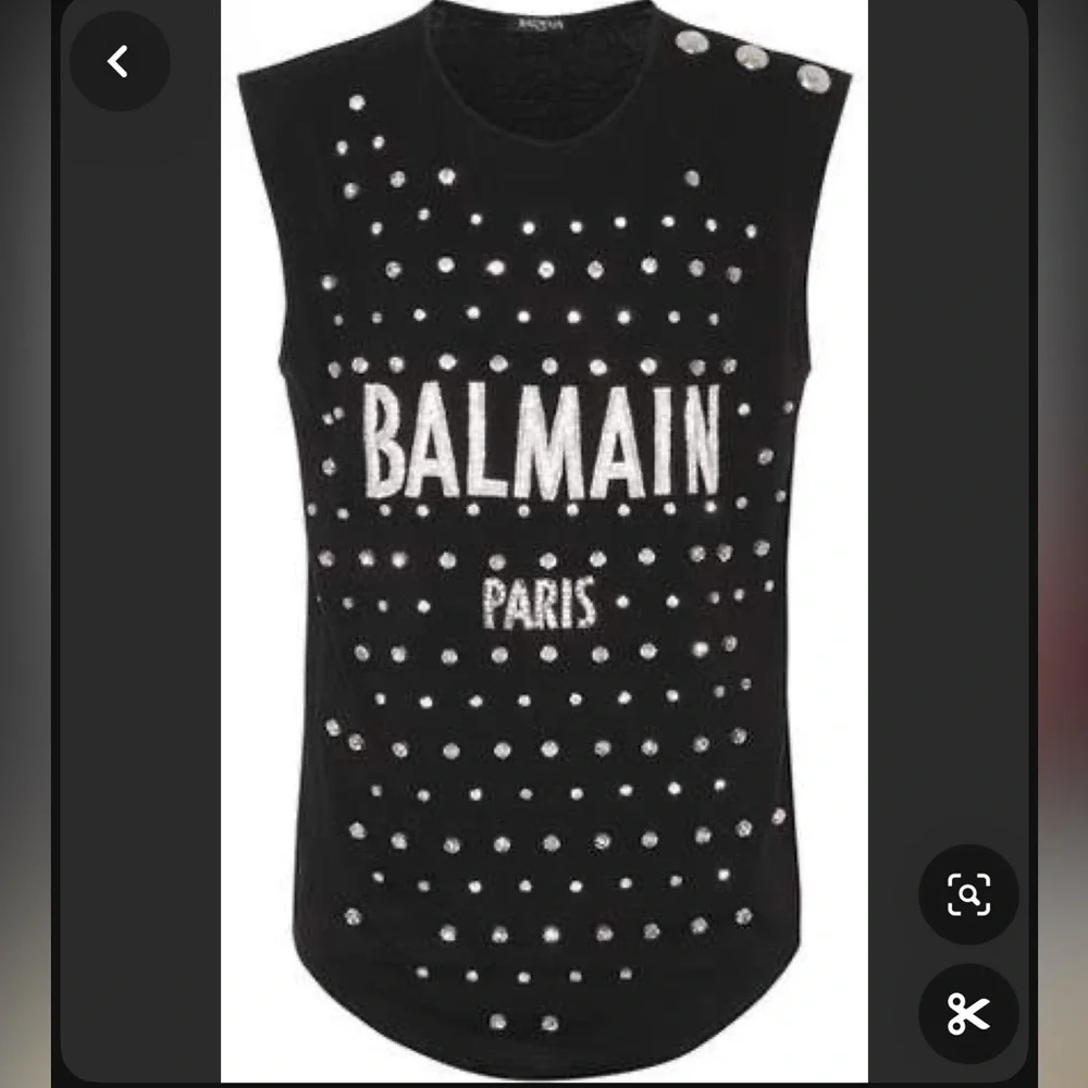 Balmain Paris Crystal embellished black tank - 38 - Picture 1 of 11